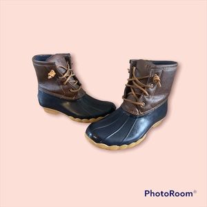 Sperry Saltwater Duck Boots Girls 4M Blue Saltwater Quilted Top Sider girls
